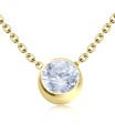 Circle Shaped CZ Silver Necklace SPE-2075